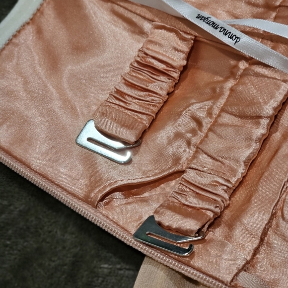 DONNA MORGAN Tube Dress | Coral Strapless 100% Silk Cinched Top Chiffon Mini - Picture 13 of 17